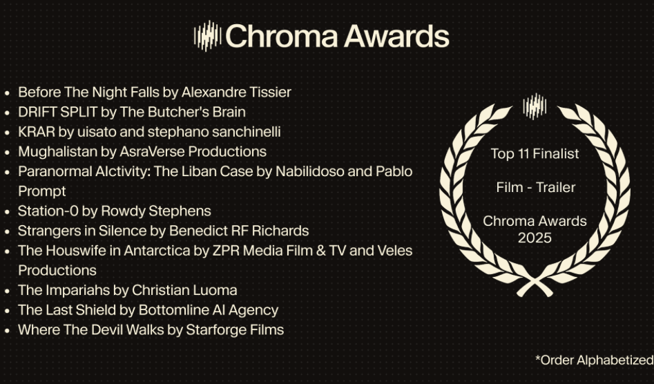 Chroma Awards — Top 11 Finalist, Film Trailer